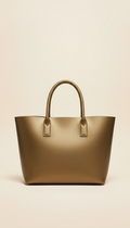 Olive Gold Structured Leather Tote