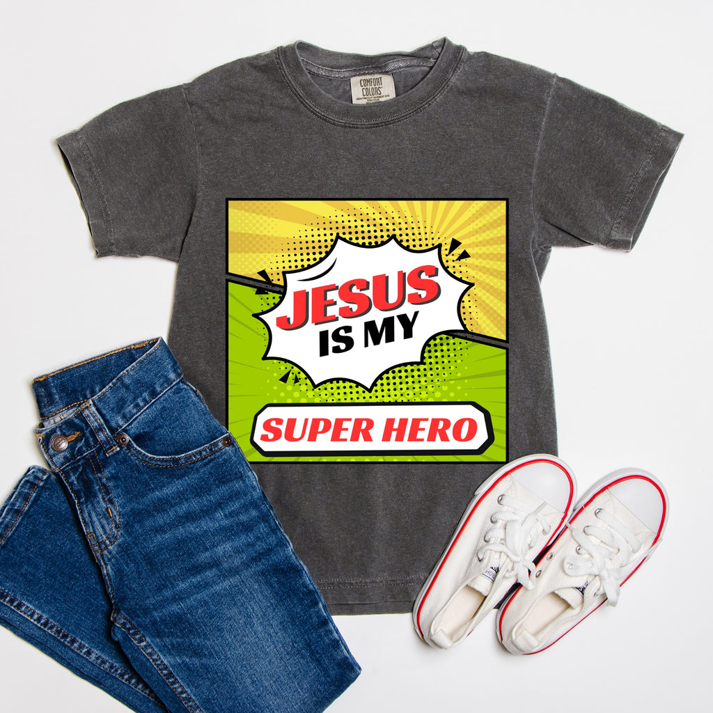 Jesus is My Super Hero - Kids Christain T-Shirt